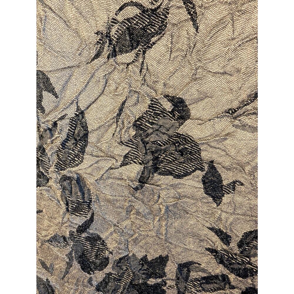 Black & gold floral jacquard double sided decorative fabric